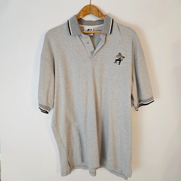 Vintage Purdue Pete Logo Athletic Polo Shirt Mens 2XL Gray Embroidered - Picture 1 of 7